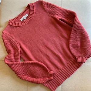 Loft Salmon Balloon Sleeve Sweater S